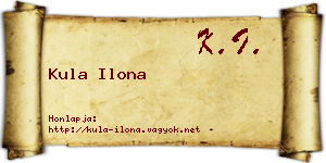 Kula Ilona névjegykártya
